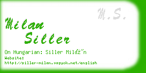 milan siller business card